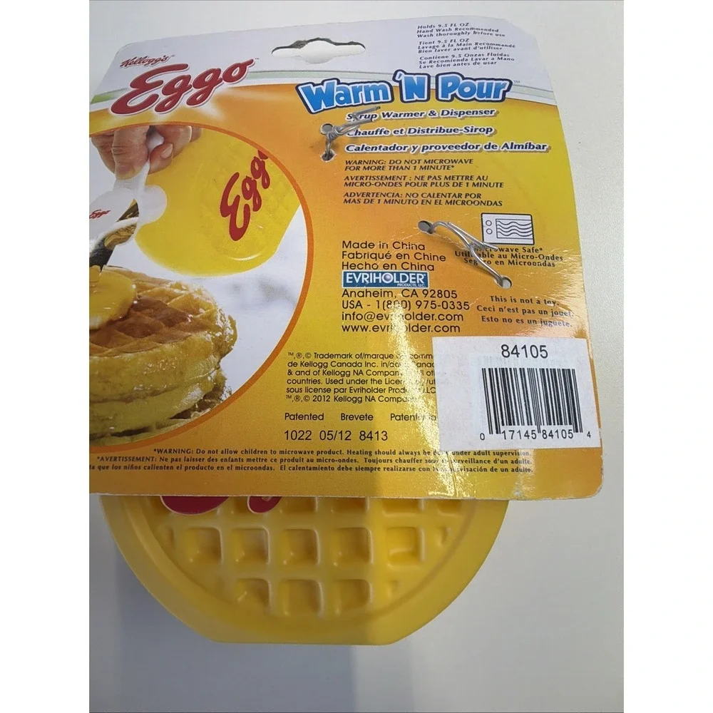 Kellogg's‎ Eggo Waffle Warm and Pour Waffle Shaped Syrup Dispenser For Breakfast